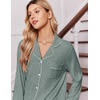 Ekouaer Pajamas for Women Set Soft Button Up Pjs Long Sleeve Lounge Sets(Green)