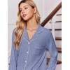 Ekouaer Pajamas for Women Set Soft Button Up Pjs Long Sleeve Lounge Sets(Navy)