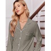 Ekouaer Pajamas for Women Set Soft Button Up Pjs Long Sleeve Lounge Sets(Olive Green)