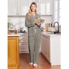 Ekouaer Pajamas for Women Set Soft Button Up Pjs Long Sleeve Lounge Sets(Olive Green)