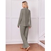 Ekouaer Pajamas for Women Set Soft Button Up Pjs Long Sleeve Lounge Sets(Olive Green)