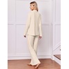 Ekouaer Pajamas for Women Set Soft Button Up Pjs Long Sleeve Lounge Sets(Pale Moon Grey)