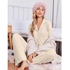 Ekouaer Pajamas for Women Set Soft Button Up Pjs Long Sleeve Lounge Sets(Pale Moon Grey)