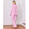 Ekouaer Pajamas for Women Set Soft Button Up Pjs Long Sleeve Lounge Sets(Pink)