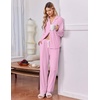 Ekouaer Pajamas for Women Set Soft Button Up Pjs Long Sleeve Lounge Sets(Pink)