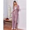 Ekouaer Pajamas for Women Set Soft Button Up Pjs Long Sleeve Lounge Sets(Puce)