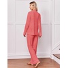 Ekouaer Pajamas for Women Set Soft Button Up Pjs Long Sleeve Lounge Sets(Red)