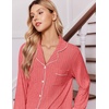 Ekouaer Pajamas for Women Set Soft Button Up Pjs Long Sleeve Lounge Sets(Red)