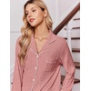 Ekouaer Pajamas for Women Set Soft Button Up Pjs Long Sleeve Lounge Sets(Wine)