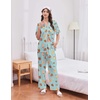 Ekouaer Silk Satin Pajamas for Women Set 2 Piece Short Sleeve Button Up Pjs(Christmas Green)