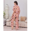 Ekouaer Silk Satin Pajamas for Women Set 2 Piece Short Sleeve Button Up Pjs(Christmas Red)