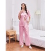 Ekouaer Silk Satin Pajamas for Women Set 2 Piece Short Sleeve Button Up Pjs(Pink)