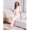 Ekouaer Silk Satin Pajamas for Women Set 2 Piece Short Sleeve Button Up Pjs(Pink Bloom)