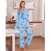 Ekouaer Womens Pajama Sets 2 Piece Button down Pjs Long Sleeve Lounge Sets(Blue Bow)
