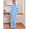 Ekouaer Womens Pajama Sets 2 Piece Button down Pjs Long Sleeve Lounge Sets(Blue Bow)