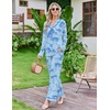 Ekouaer Womens Pajama Sets 2 Piece Button down Pjs Long Sleeve Lounge Sets(Blue Bow)
