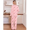 Ekouaer Womens Pajama Sets 2 Piece Button down Pjs Long Sleeve Lounge Sets(Christmas Pink)