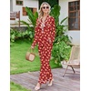 Ekouaer Womens Pajama Sets 2 Piece Button down Pjs Long Sleeve Lounge Sets(Christmas Red)