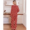 Ekouaer Womens Pajama Sets 2 Piece Button down Pjs Long Sleeve Lounge Sets(Christmas Red)