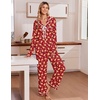 Ekouaer Womens Pajama Sets 2 Piece Button down Pjs Long Sleeve Lounge Sets(Christmas Red)