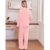 Ekouaer Womens Pajama Sets 2 Piece Button down Pjs Long Sleeve Lounge Sets(Light Pink)