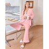 Ekouaer Womens Pajama Sets 2 Piece Button down Pjs Long Sleeve Lounge Sets(Light Pink)