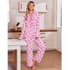 Ekouaer Womens Pajama Sets 2 Piece Button down Pjs Long Sleeve Lounge Sets(Pink Bow)