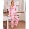 Ekouaer Womens Pajama Sets 2 Piece Button down Pjs Long Sleeve Lounge Sets(Pink Plaid)