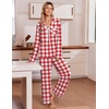 Ekouaer Womens Pajama Sets 2 Piece Button down Pjs Long Sleeve Lounge Sets(Red Plaid)