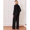 Ekouaer&nbsp;Pajamas&nbsp;Set&nbsp;for&nbsp;Women&nbsp;Cotton&nbsp;Pjs&nbsp;Button&nbsp;Up&nbsp;Long&nbsp;Sleeve&nbsp;Lounge&nbsp;Sets(Black)
