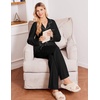 Ekouaer&nbsp;Pajamas&nbsp;Set&nbsp;for&nbsp;Women&nbsp;Cotton&nbsp;Pjs&nbsp;Button&nbsp;Up&nbsp;Long&nbsp;Sleeve&nbsp;Lounge&nbsp;Sets(Black)
