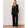 Ekouaer&nbsp;Pajamas&nbsp;Set&nbsp;for&nbsp;Women&nbsp;Cotton&nbsp;Pjs&nbsp;Button&nbsp;Up&nbsp;Long&nbsp;Sleeve&nbsp;Lounge&nbsp;Sets(Black)
