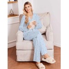 Ekouaer&nbsp;Pajamas&nbsp;Set&nbsp;for&nbsp;Women&nbsp;Cotton&nbsp;Pjs&nbsp;Button&nbsp;Up&nbsp;Long&nbsp;Sleeve&nbsp;Lounge&nbsp;Sets(Blue Stripe Heart)