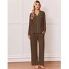 Ekouaer&nbsp;Pajamas&nbsp;Set&nbsp;for&nbsp;Women&nbsp;Cotton&nbsp;Pjs&nbsp;Button&nbsp;Up&nbsp;Long&nbsp;Sleeve&nbsp;Lounge&nbsp;Sets(Brown)