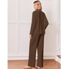 Ekouaer&nbsp;Pajamas&nbsp;Set&nbsp;for&nbsp;Women&nbsp;Cotton&nbsp;Pjs&nbsp;Button&nbsp;Up&nbsp;Long&nbsp;Sleeve&nbsp;Lounge&nbsp;Sets(Brown)