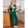 Ekouaer&nbsp;Pajamas&nbsp;Set&nbsp;for&nbsp;Women&nbsp;Cotton&nbsp;Pjs&nbsp;Button&nbsp;Up&nbsp;Long&nbsp;Sleeve&nbsp;Lounge&nbsp;Sets(Deep Green)