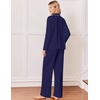 Ekouaer&nbsp;Pajamas&nbsp;Set&nbsp;for&nbsp;Women&nbsp;Cotton&nbsp;Pjs&nbsp;Button&nbsp;Up&nbsp;Long&nbsp;Sleeve&nbsp;Lounge&nbsp;Sets(Navy Blue)