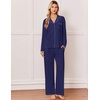 Ekouaer&nbsp;Pajamas&nbsp;Set&nbsp;for&nbsp;Women&nbsp;Cotton&nbsp;Pjs&nbsp;Button&nbsp;Up&nbsp;Long&nbsp;Sleeve&nbsp;Lounge&nbsp;Sets(Navy Blue)