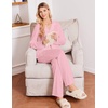 Ekouaer&nbsp;Pajamas&nbsp;Set&nbsp;for&nbsp;Women&nbsp;Cotton&nbsp;Pjs&nbsp;Button&nbsp;Up&nbsp;Long&nbsp;Sleeve&nbsp;Lounge&nbsp;Sets(Pink)