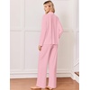 Ekouaer&nbsp;Pajamas&nbsp;Set&nbsp;for&nbsp;Women&nbsp;Cotton&nbsp;Pjs&nbsp;Button&nbsp;Up&nbsp;Long&nbsp;Sleeve&nbsp;Lounge&nbsp;Sets(Pink)