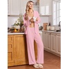 Ekouaer&nbsp;Pajamas&nbsp;Set&nbsp;for&nbsp;Women&nbsp;Cotton&nbsp;Pjs&nbsp;Button&nbsp;Up&nbsp;Long&nbsp;Sleeve&nbsp;Lounge&nbsp;Sets(Pink)