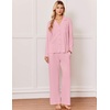 Ekouaer&nbsp;Pajamas&nbsp;Set&nbsp;for&nbsp;Women&nbsp;Cotton&nbsp;Pjs&nbsp;Button&nbsp;Up&nbsp;Long&nbsp;Sleeve&nbsp;Lounge&nbsp;Sets(Pink)