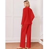 Ekouaer&nbsp;Pajamas&nbsp;Set&nbsp;for&nbsp;Women&nbsp;Cotton&nbsp;Pjs&nbsp;Button&nbsp;Up&nbsp;Long&nbsp;Sleeve&nbsp;Lounge&nbsp;Sets(Red)