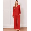 Ekouaer&nbsp;Pajamas&nbsp;Set&nbsp;for&nbsp;Women&nbsp;Cotton&nbsp;Pjs&nbsp;Button&nbsp;Up&nbsp;Long&nbsp;Sleeve&nbsp;Lounge&nbsp;Sets(Red)