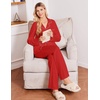 Ekouaer&nbsp;Pajamas&nbsp;Set&nbsp;for&nbsp;Women&nbsp;Cotton&nbsp;Pjs&nbsp;Button&nbsp;Up&nbsp;Long&nbsp;Sleeve&nbsp;Lounge&nbsp;Sets(Red)