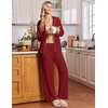 Ekouaer&nbsp;Pajamas&nbsp;Set&nbsp;for&nbsp;Women&nbsp;Cotton&nbsp;Pjs&nbsp;Button&nbsp;Up&nbsp;Long&nbsp;Sleeve&nbsp;Lounge&nbsp;Sets(Wine Red)