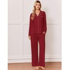 Ekouaer&nbsp;Pajamas&nbsp;Set&nbsp;for&nbsp;Women&nbsp;Cotton&nbsp;Pjs&nbsp;Button&nbsp;Up&nbsp;Long&nbsp;Sleeve&nbsp;Lounge&nbsp;Sets(Wine Red)