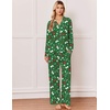Ekouaer&nbsp;Pajamas&nbsp;Set&nbsp;for&nbsp;Women&nbsp;Cotton&nbsp;Pjs&nbsp;Button&nbsp;Up&nbsp;Long&nbsp;Sleeve&nbsp;Lounge&nbsp;Sets(Xmas Green)