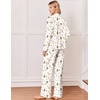 Ekouaer&nbsp;Pajamas&nbsp;Set&nbsp;for&nbsp;Women&nbsp;Cotton&nbsp;Pjs&nbsp;Button&nbsp;Up&nbsp;Long&nbsp;Sleeve&nbsp;Lounge&nbsp;Sets(Xmas White)
