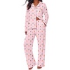 Ekouaer&nbsp;Pajamas&nbsp;Set&nbsp;for&nbsp;Women&nbsp;Cotton&nbsp;Pjs&nbsp;Button&nbsp;Up&nbsp;Long&nbsp;Sleeve&nbsp;Lounge&nbsp;Sets(Xmas Pink)